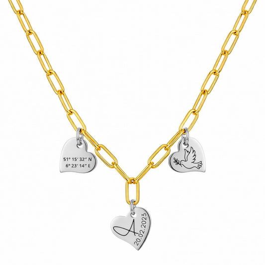 Gravurkette Herzplättchen