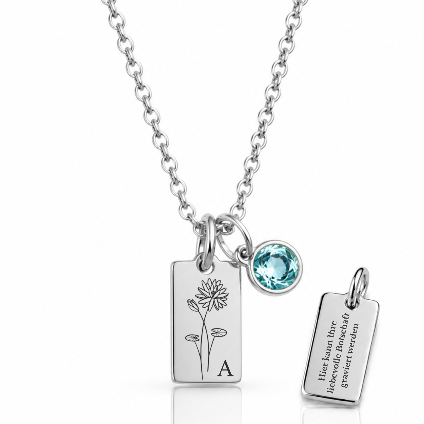 Kette Monatsblume & Geburtsstein