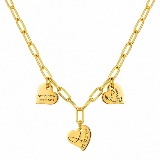 Gravurkette Herzplättchen