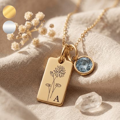 Monatsblume Initialenkette
