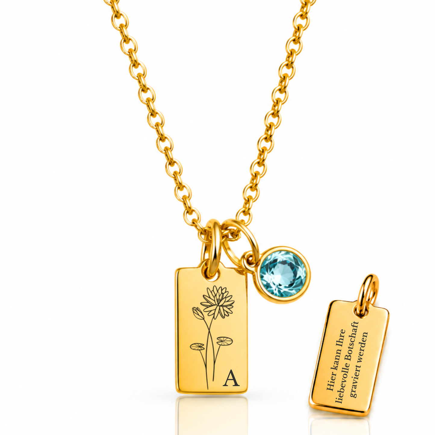Kette Monatsblume & Geburtsstein