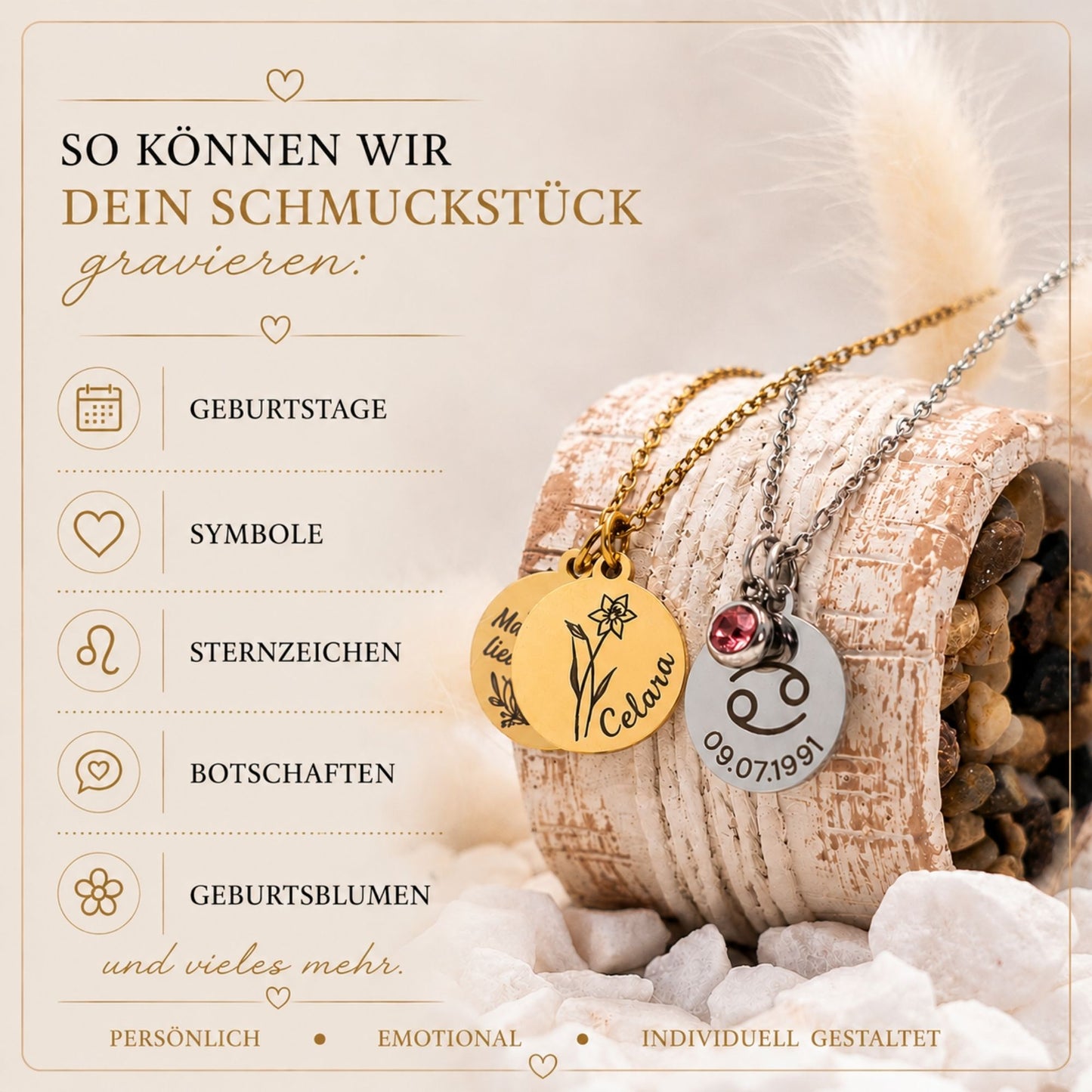 Personalisierte Kette verschiedene Designs