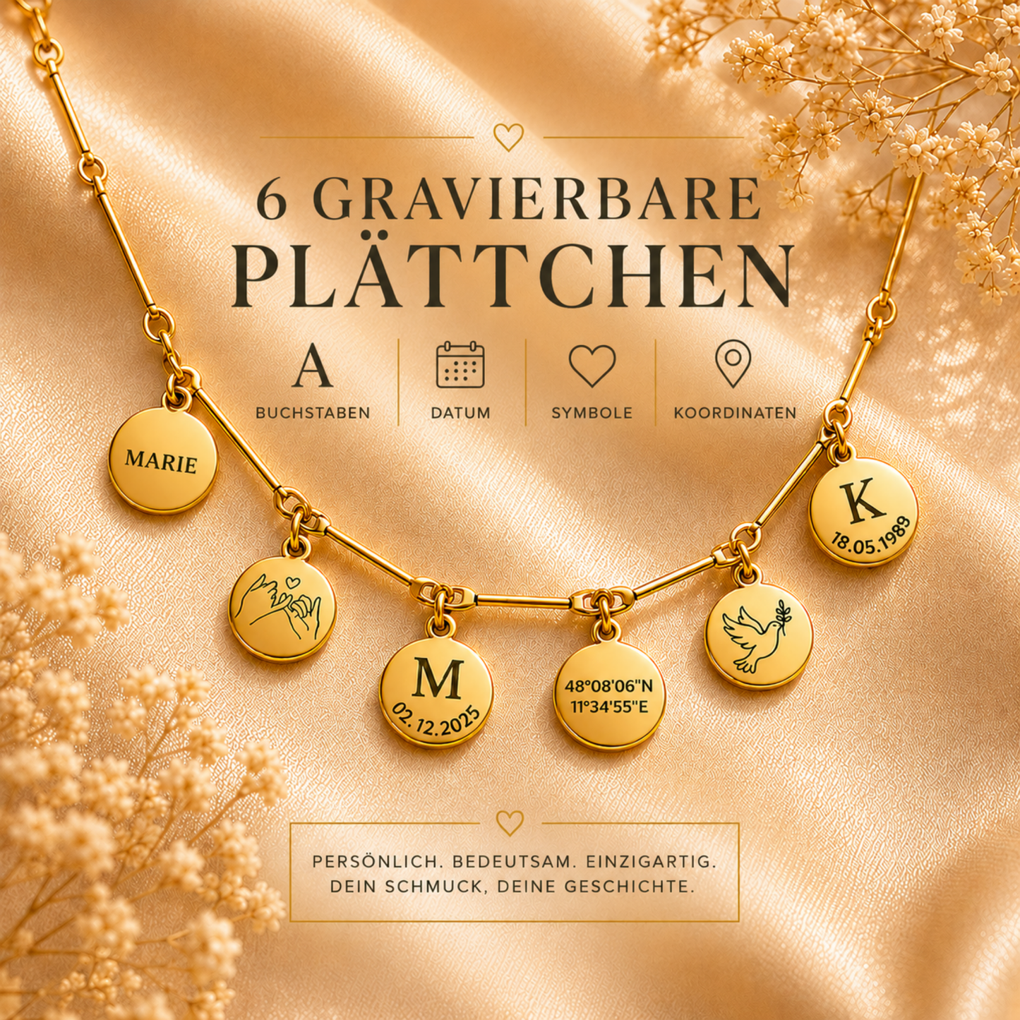 Plättchenkette individuelle Gravur