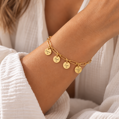 Paperclip Armband mit Namensplättchen