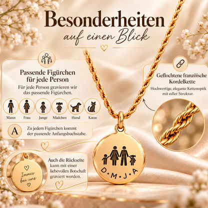Kordelkette mit Familienfiguren