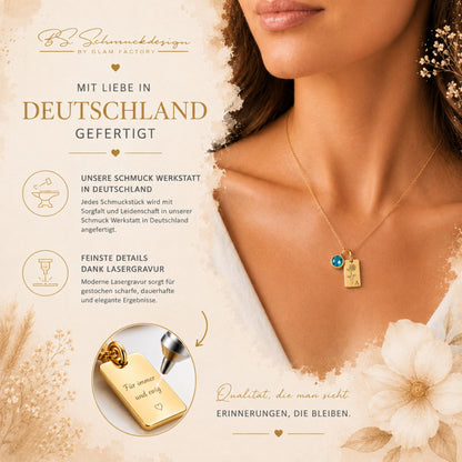 Kette Monatsblume & Geburtsstein