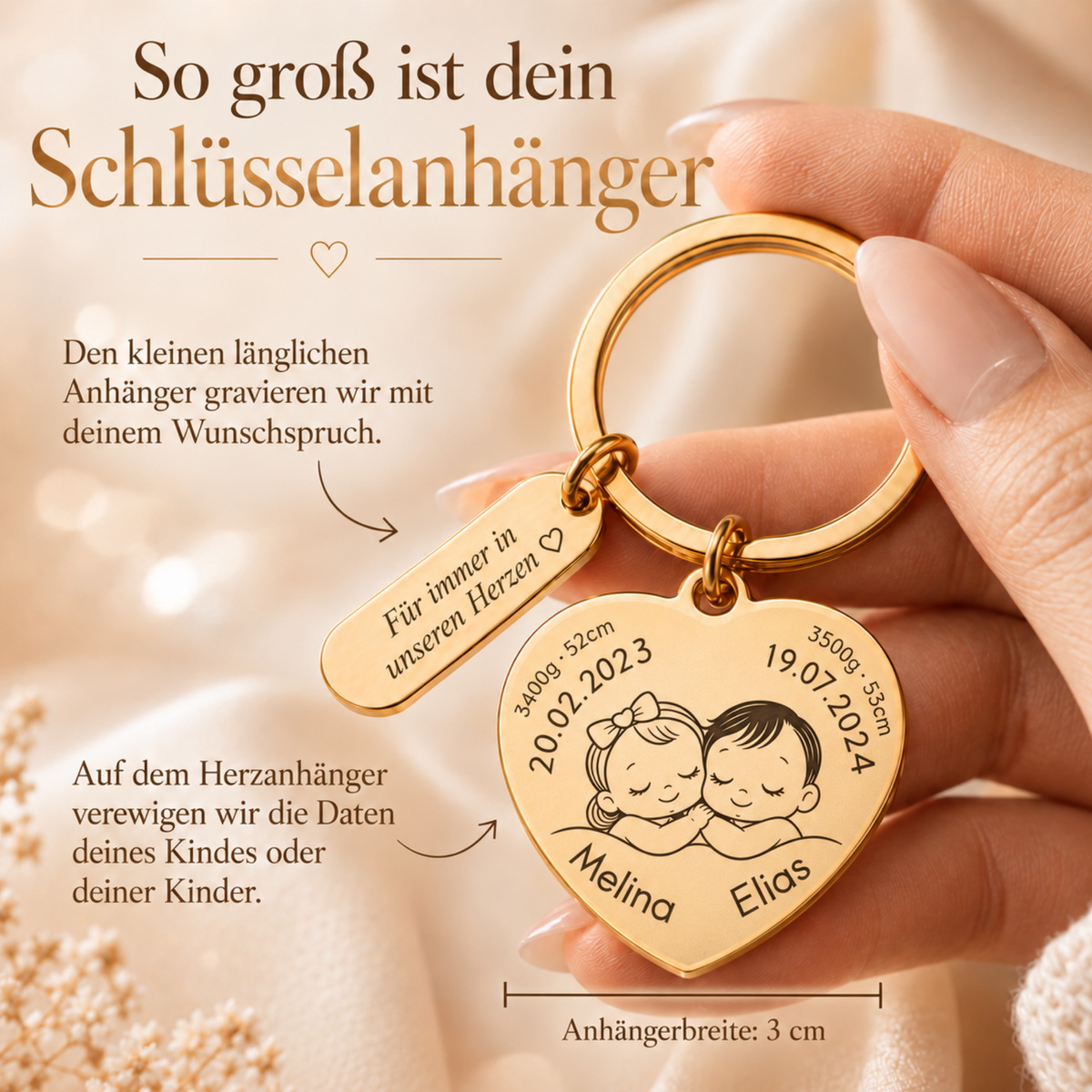 Schlüsselanhänger „Unsere kleinen Wunder“