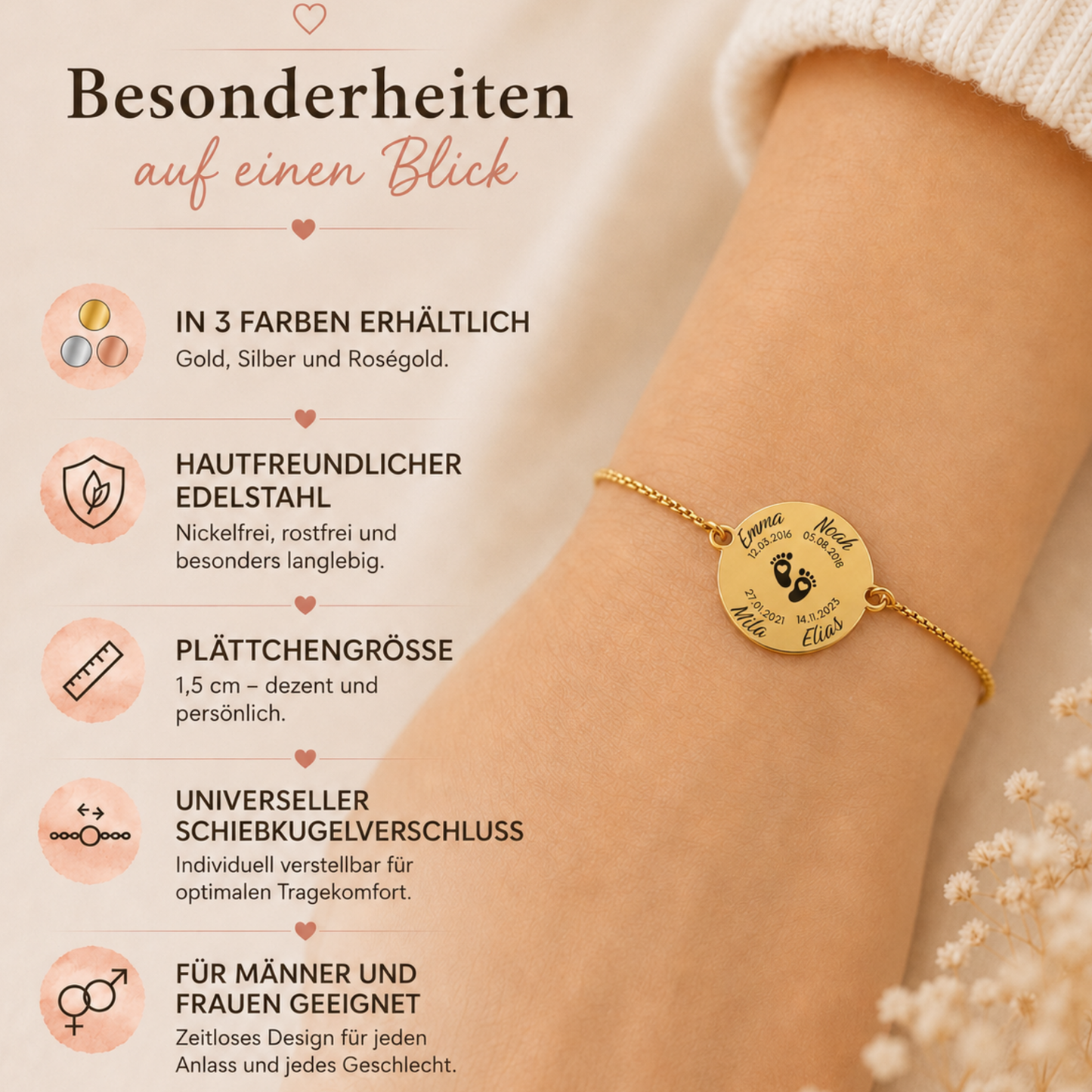 KIndernamen Familienarmband