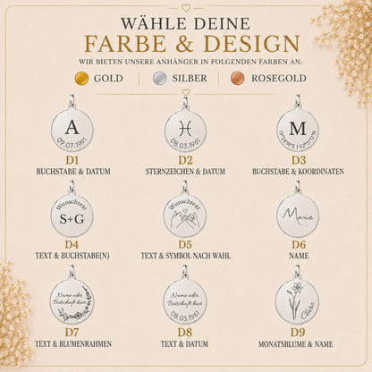 Personalisierte Kette verschiedene Designs