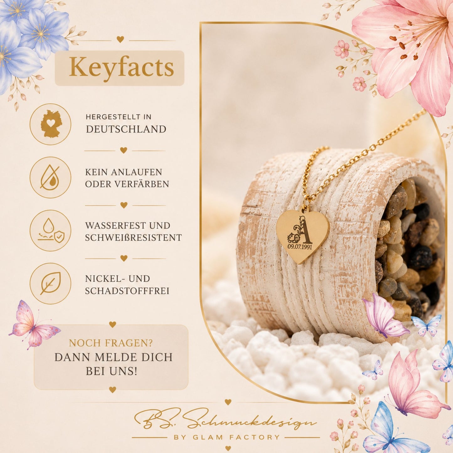Buchstabenkette florales Design