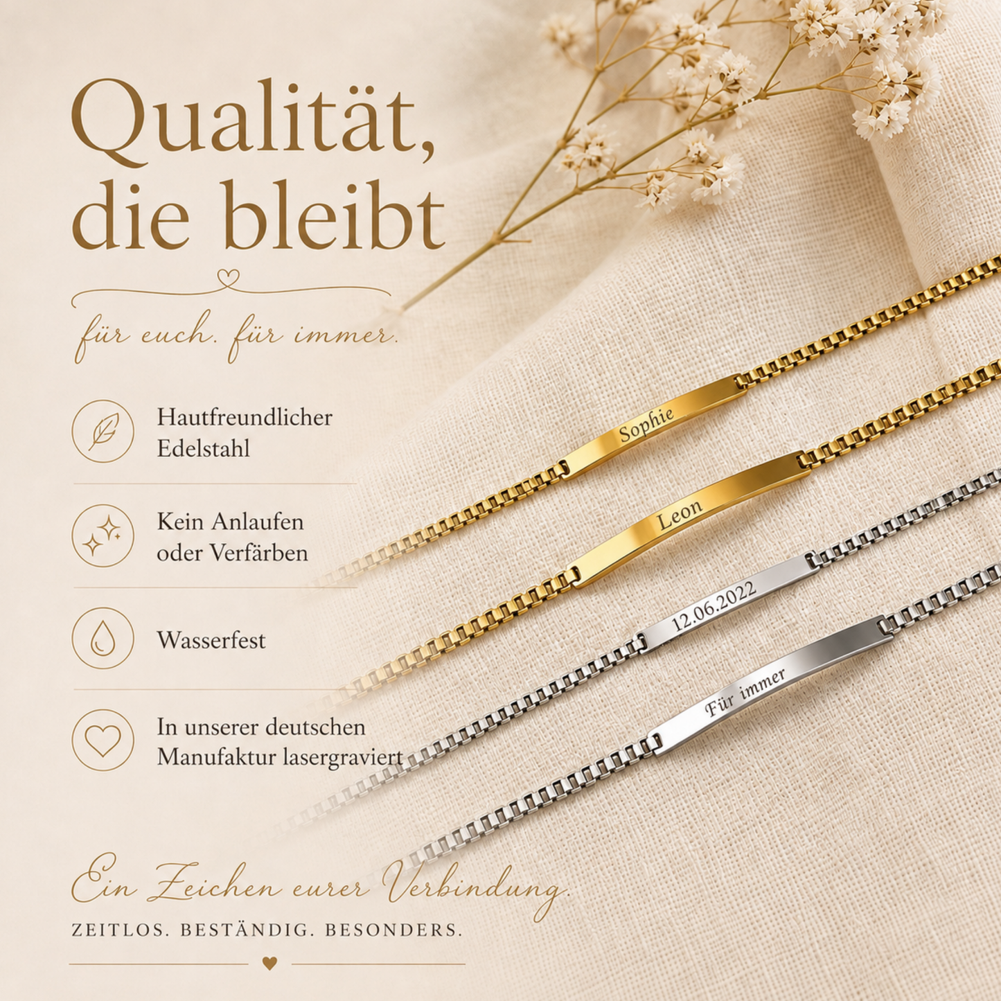 Partnerarmband mit Gravur