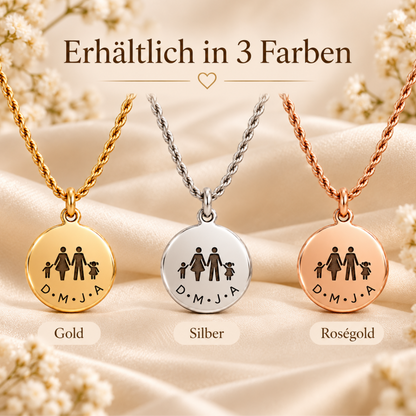 Kordelkette mit Familienfiguren