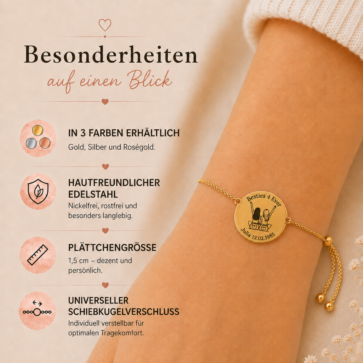 Beste Freundin Armband mit Motiv