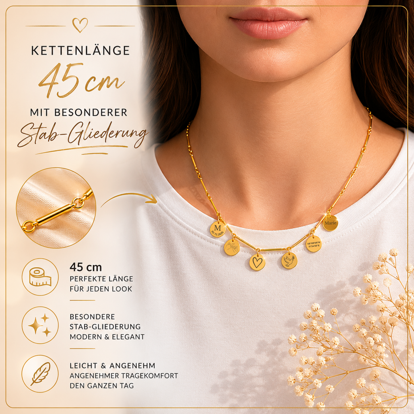 Plättchenkette individuelle Gravur