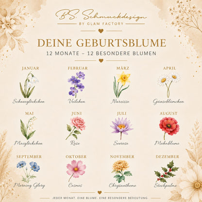 Kette Monatsblume & Geburtsstein