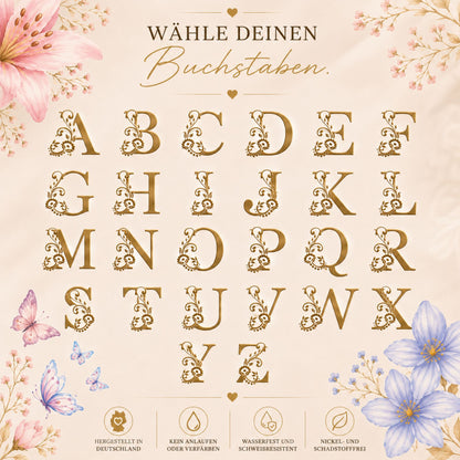 Buchstabenkette florales Design