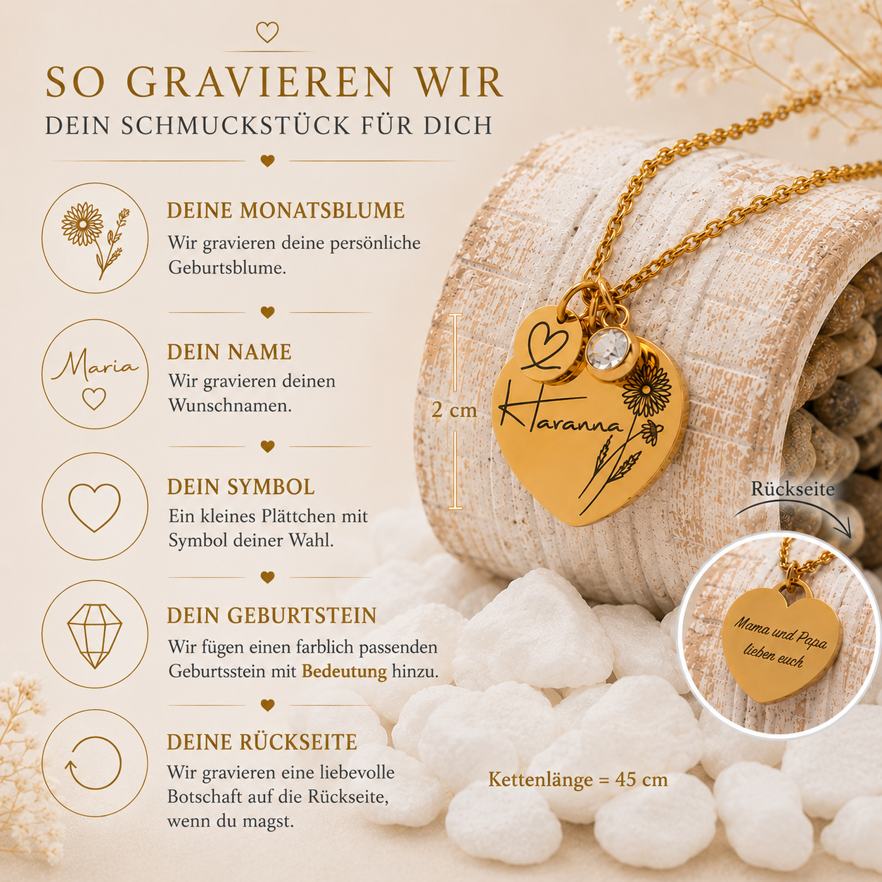 Herzkette Monatsblume