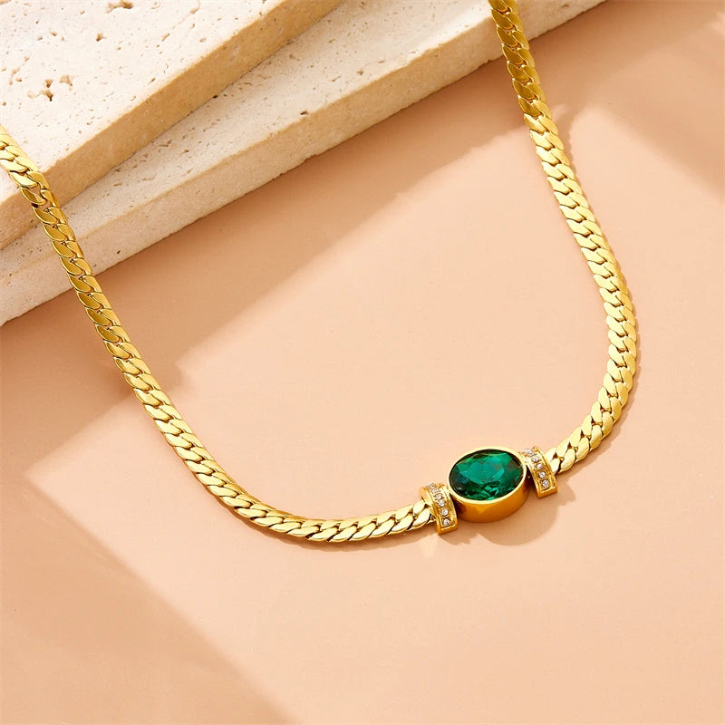 Emerald Glow – Flachpanzer-Armband