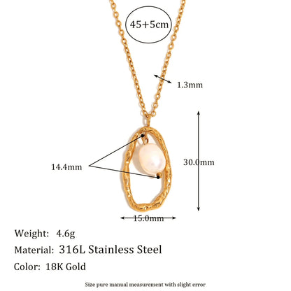 Organic Pearl Oval Kette