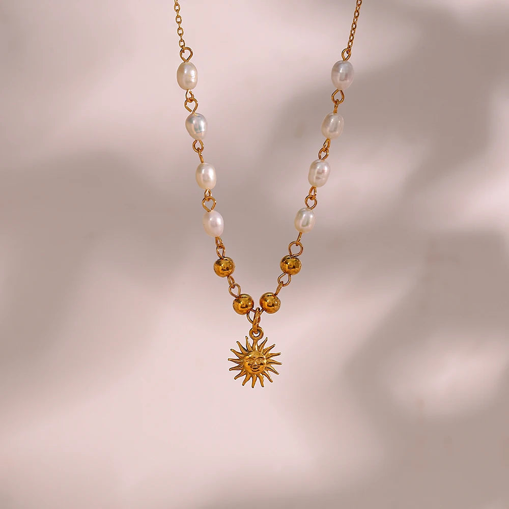 Golden Sun Pearl Kette
