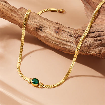 Emerald Glow – Flachpanzer-Armband