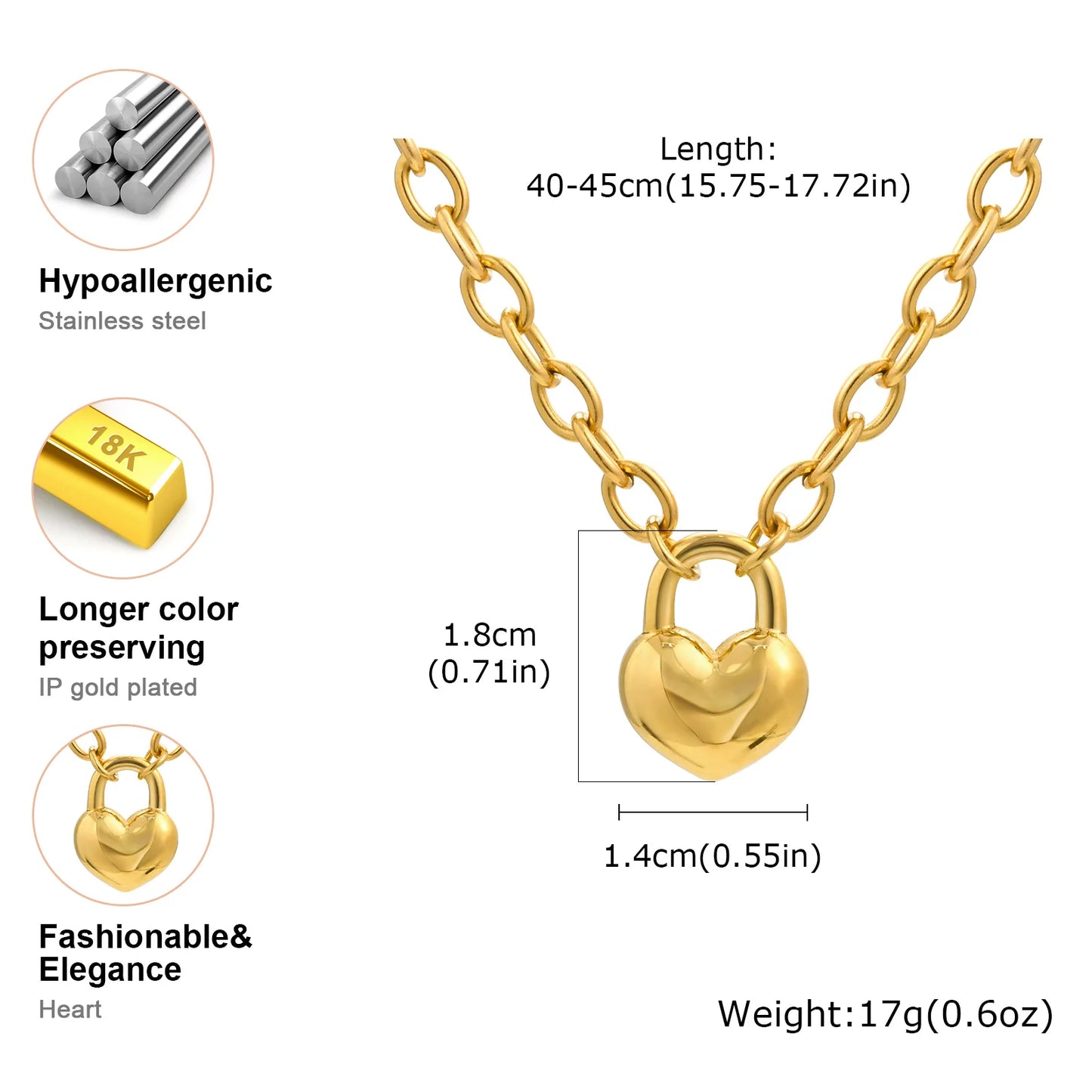 Amour – Kette mit Herzschloss