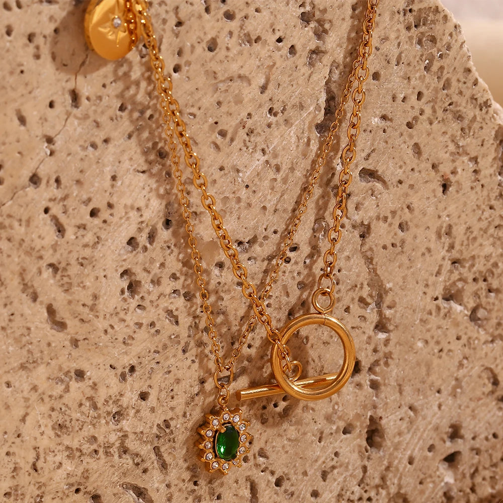 Green Elegance Layer-Kette