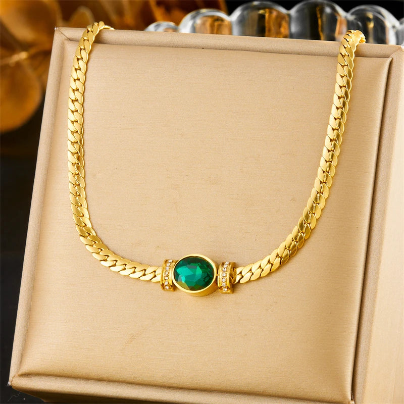 Emerald Glow – Flachpanzer-Armband