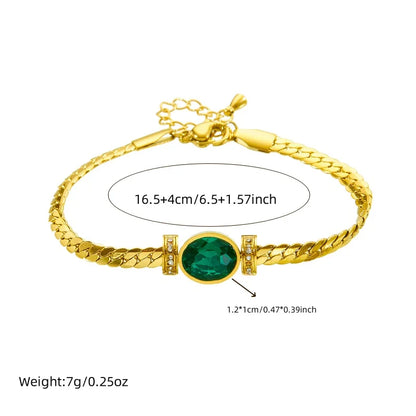 Emerald Glow – Flachpanzer-Armband