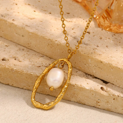 Organic Pearl Oval Kette
