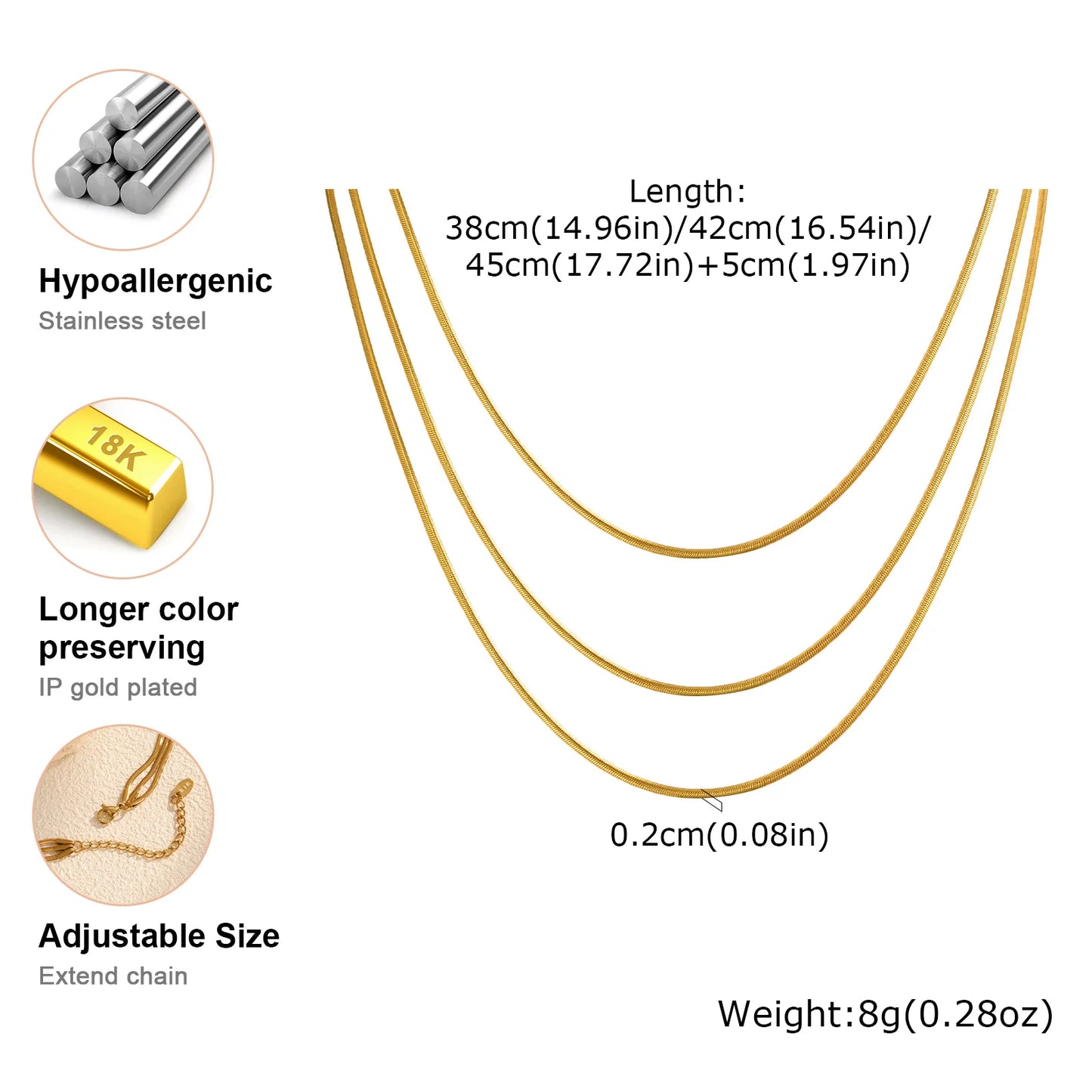 Linora – 3-fach Layer Snakekette