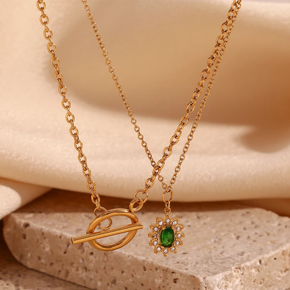 Green Elegance Layer-Kette