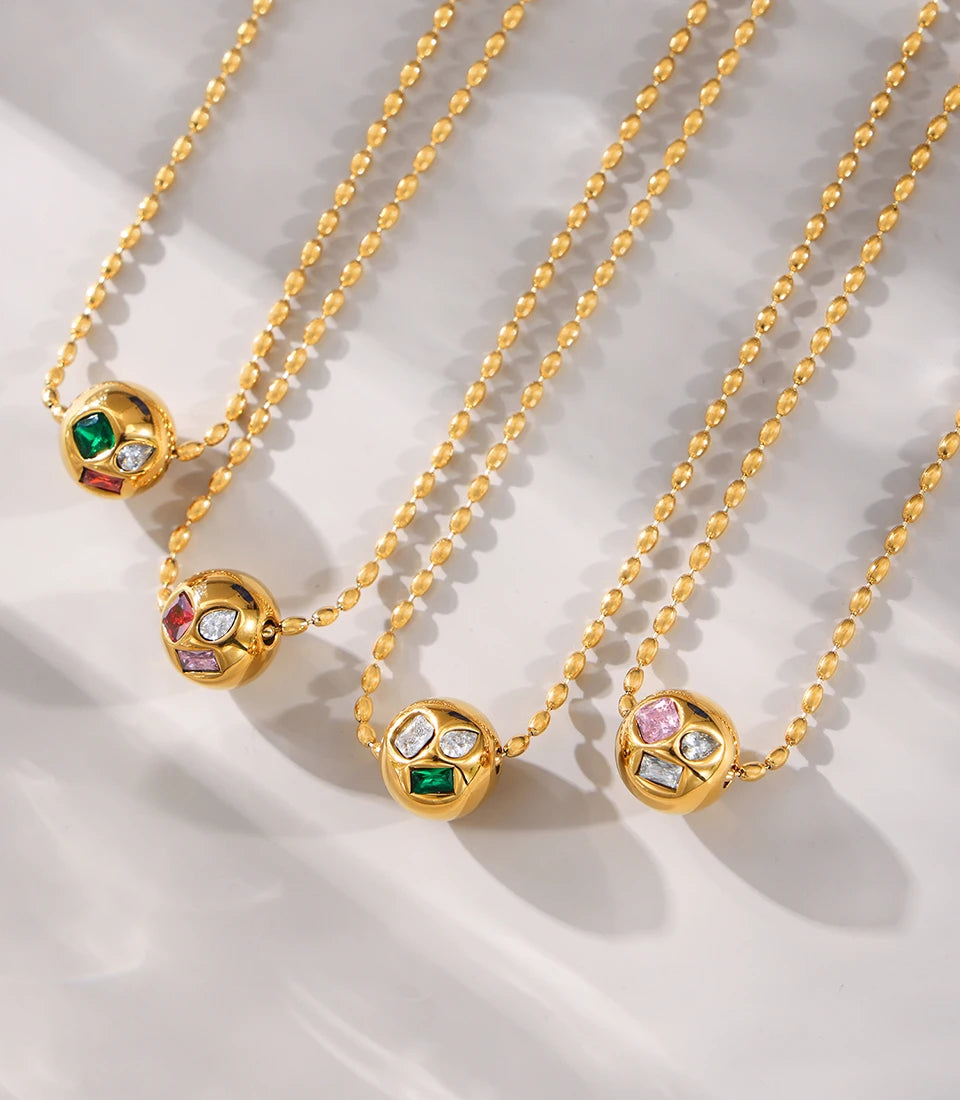 Colorful Gem Ball - Halskette