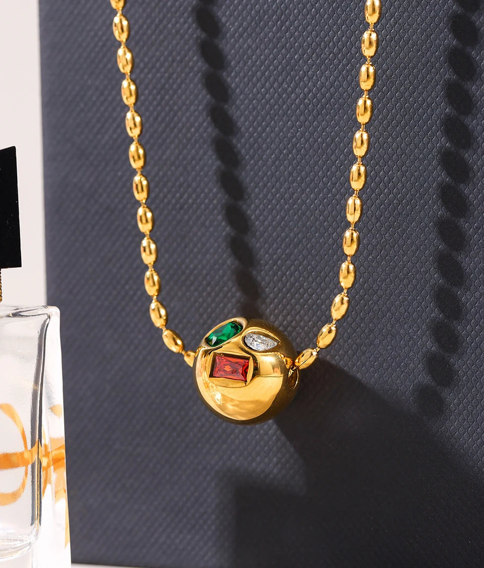 Colorful Gem Ball - Halskette