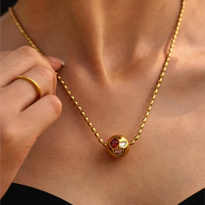 Colorful Gem Ball - Halskette