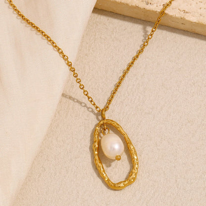 Organic Pearl Oval Kette