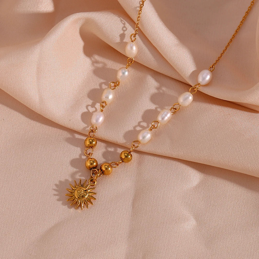 Golden Sun Pearl Kette