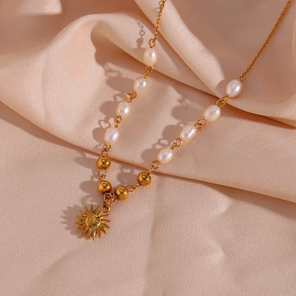 Golden Sun Pearl Kette