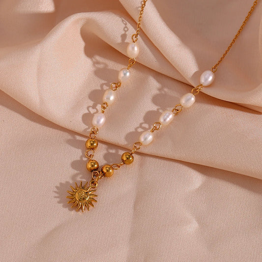 Golden Sun Pearl Kette