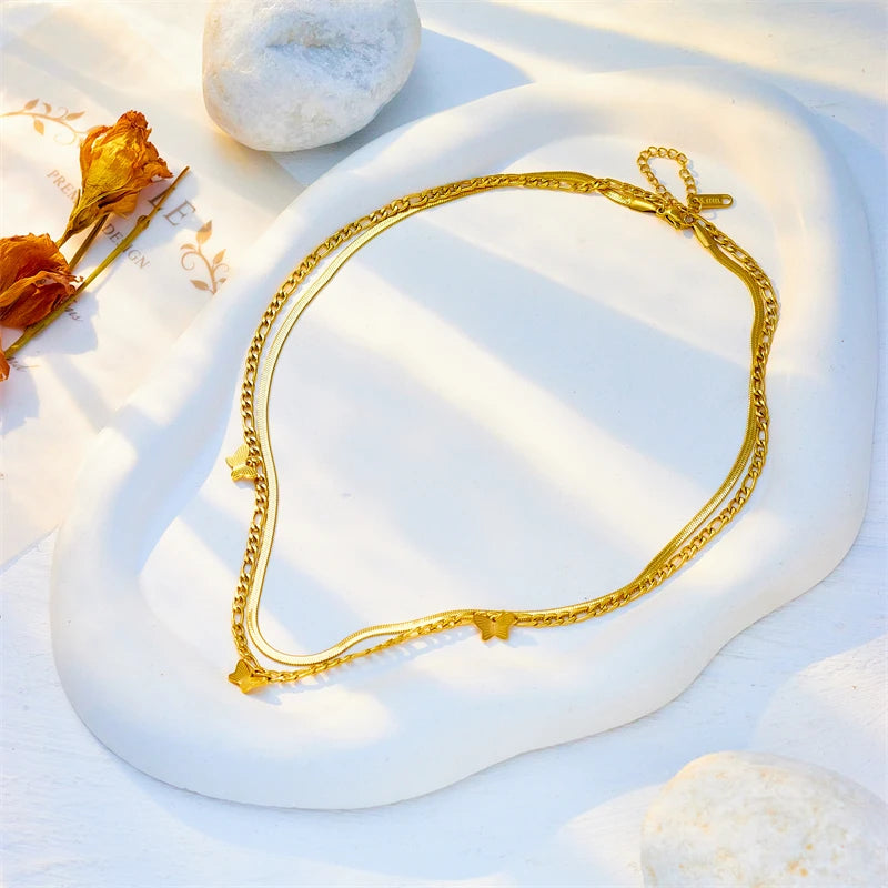 Papillon Duo – Layer Butterfly Kette