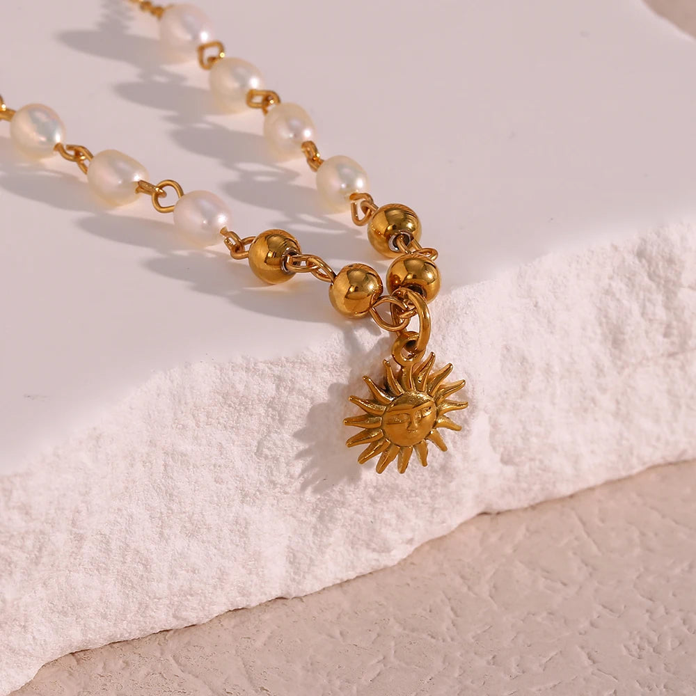 Golden Sun Pearl Kette
