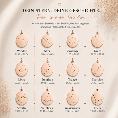 Sternbild Halskette mit Geburtsdaten